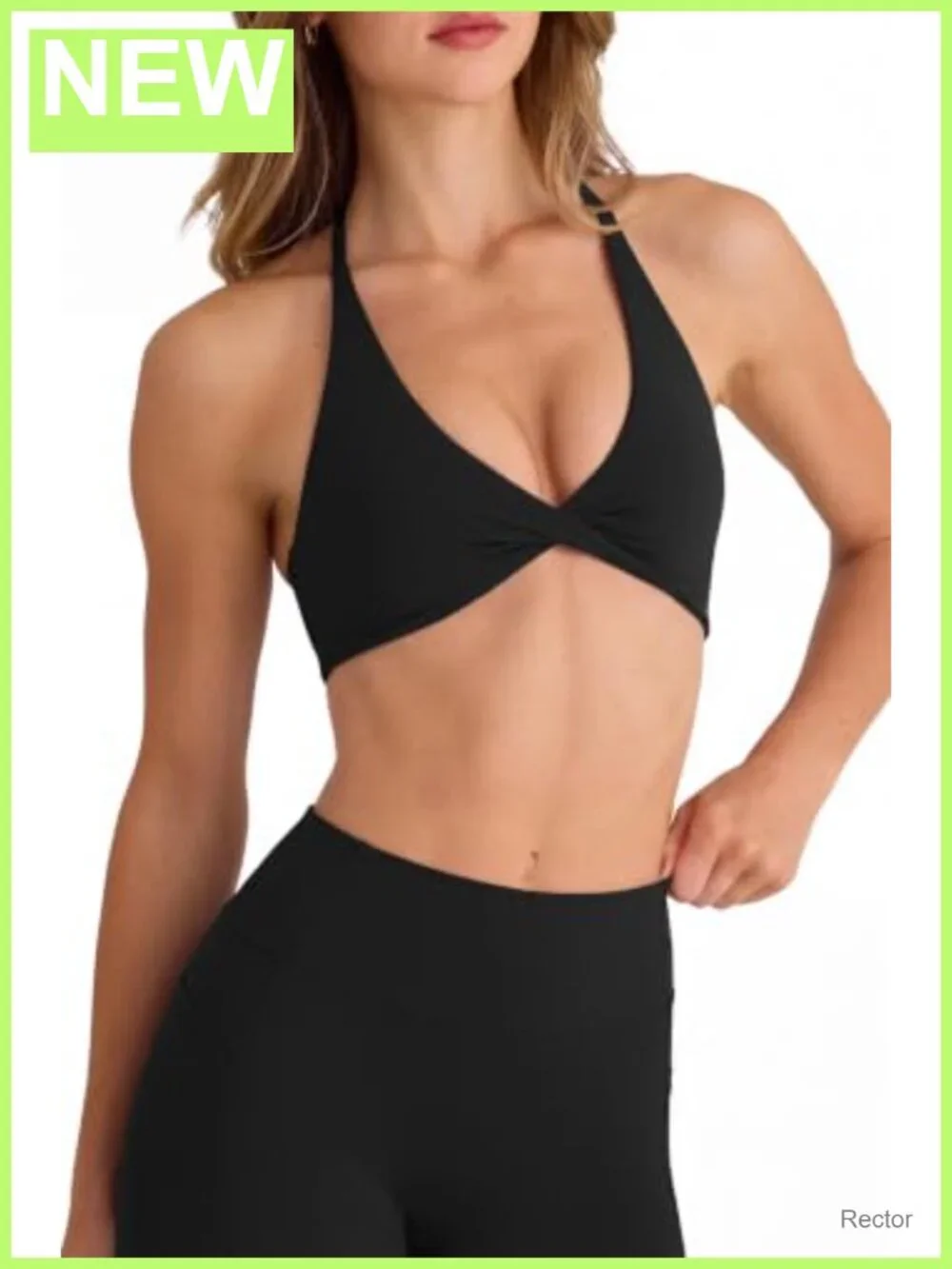 2 Piece Workout Set V Neck Sports Bra Leggings Nylon Elastane Yoga Gym